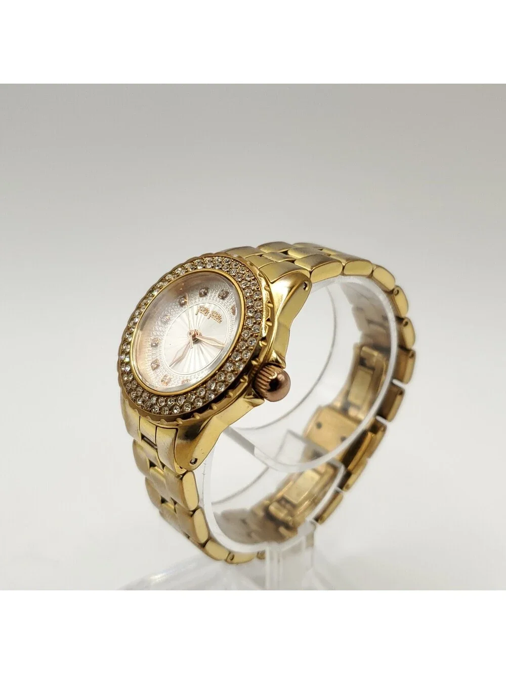 Folli Follie Quartz 29mm Date Dial Rose Gold Tone Womens Watch New Battery
